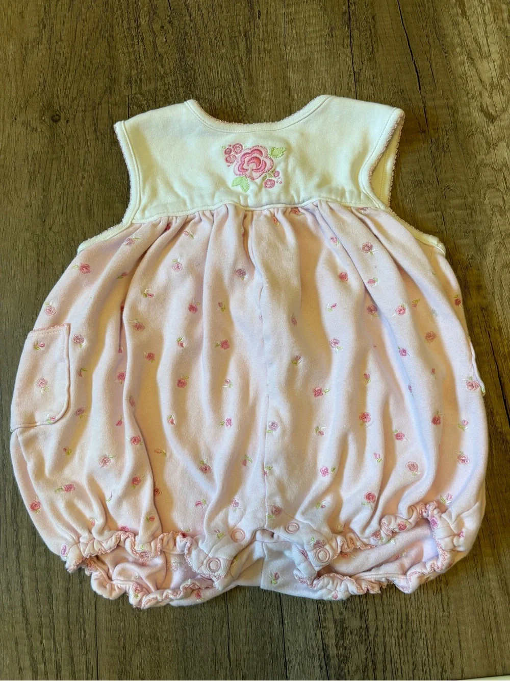 Vintage Y2K Children’s Place Baby Clothes Bubble Romper Floral Rose Rosettes 12M